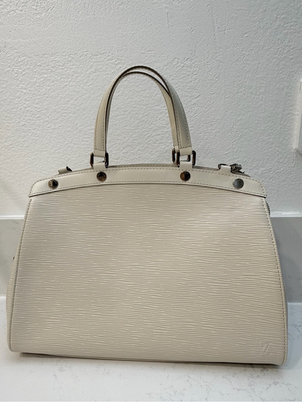 Louise Vuitton Epi Leather Soufflot MM Tote - Ivory / Off White - Picture 1 of 11